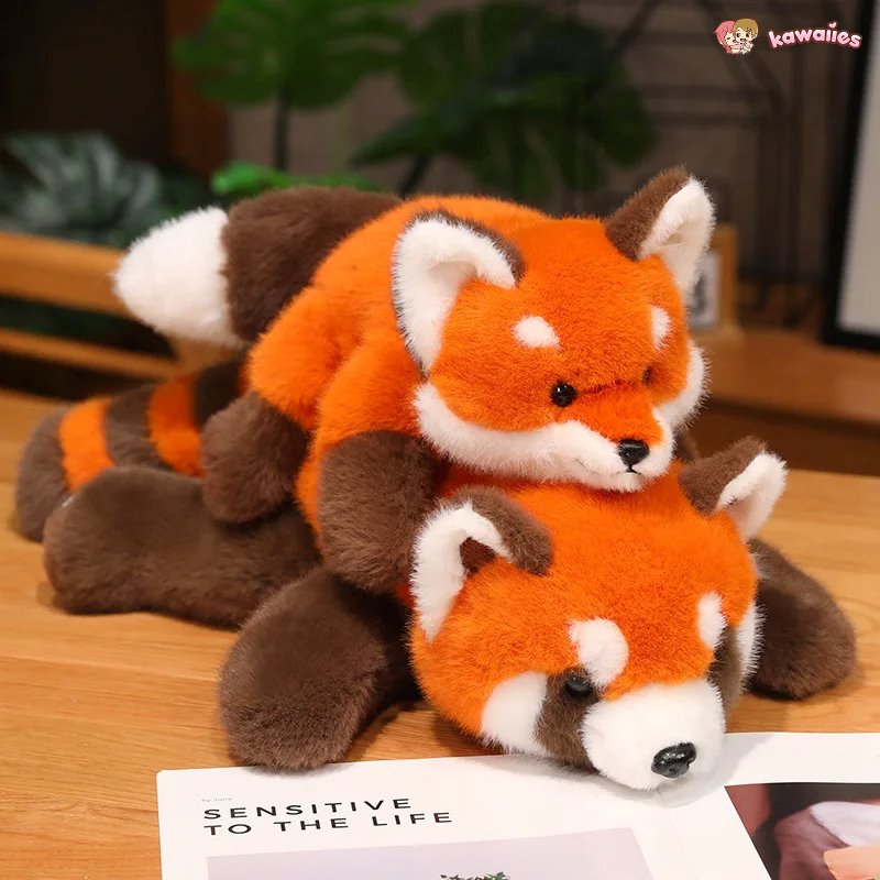 Adorable Fluffy Red Panda and Fox Plush Toys