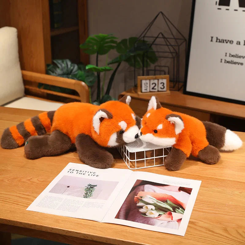Adorable Fluffy Red Panda and Fox Plush Toys