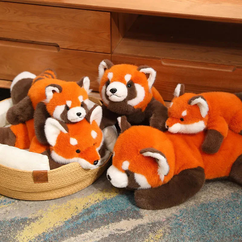 Adorable Fluffy Red Panda and Fox Plush Toys