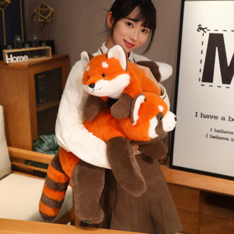 Adorable Fluffy Red Panda and Fox Plush Toys