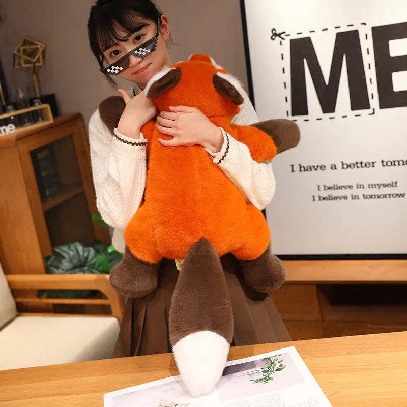 Adorable Fluffy Red Panda and Fox Plush Toys