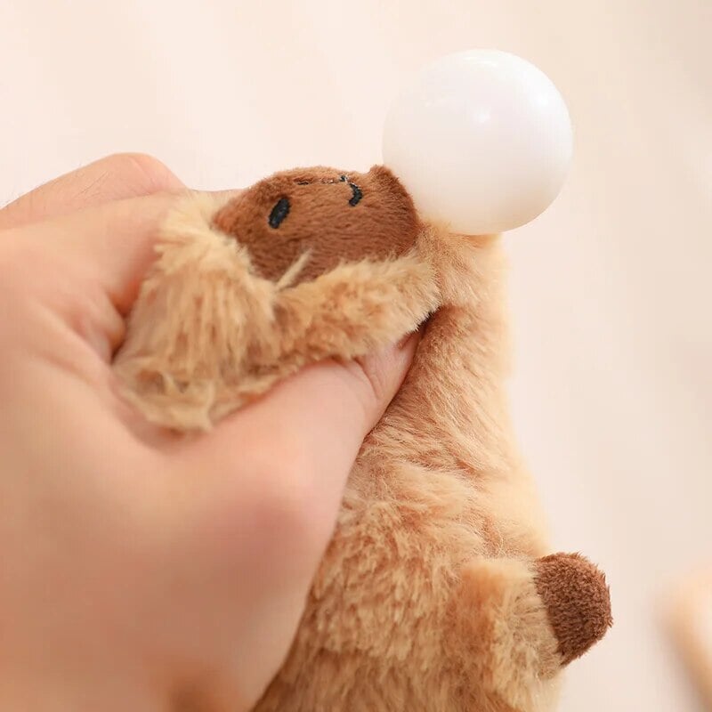 Cozy Capybara Cuddle Buddy with Vibrant Orange Plushie