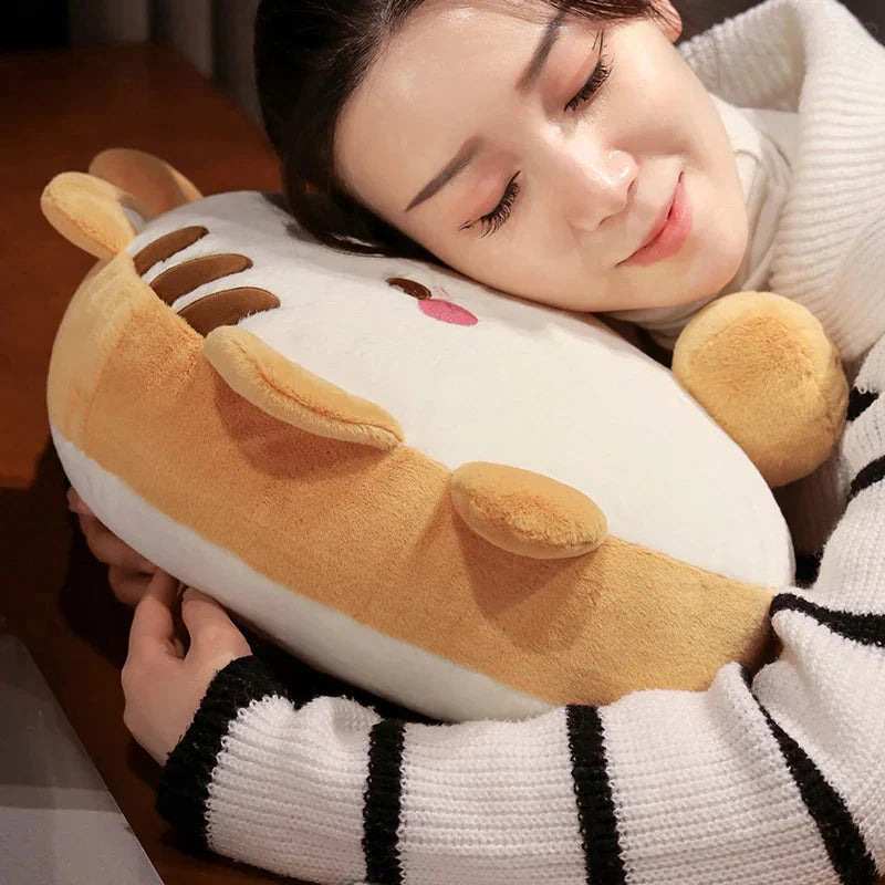 Adorable Fluffy Cat Plushies Shaped Like Toasties