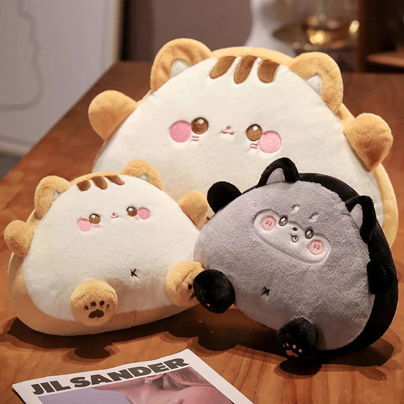 Adorable Fluffy Cat Plushies Shaped Like Toasties