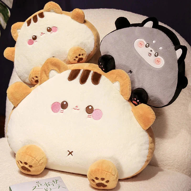 Adorable Fluffy Cat Plushies Shaped Like Toasties