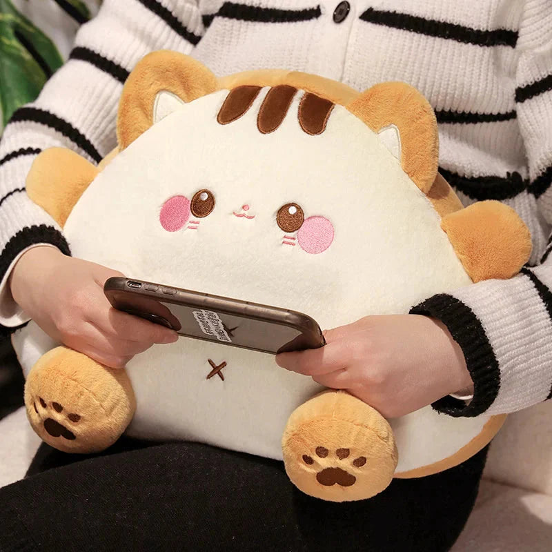 Adorable Fluffy Cat Plushies Shaped Like Toasties
