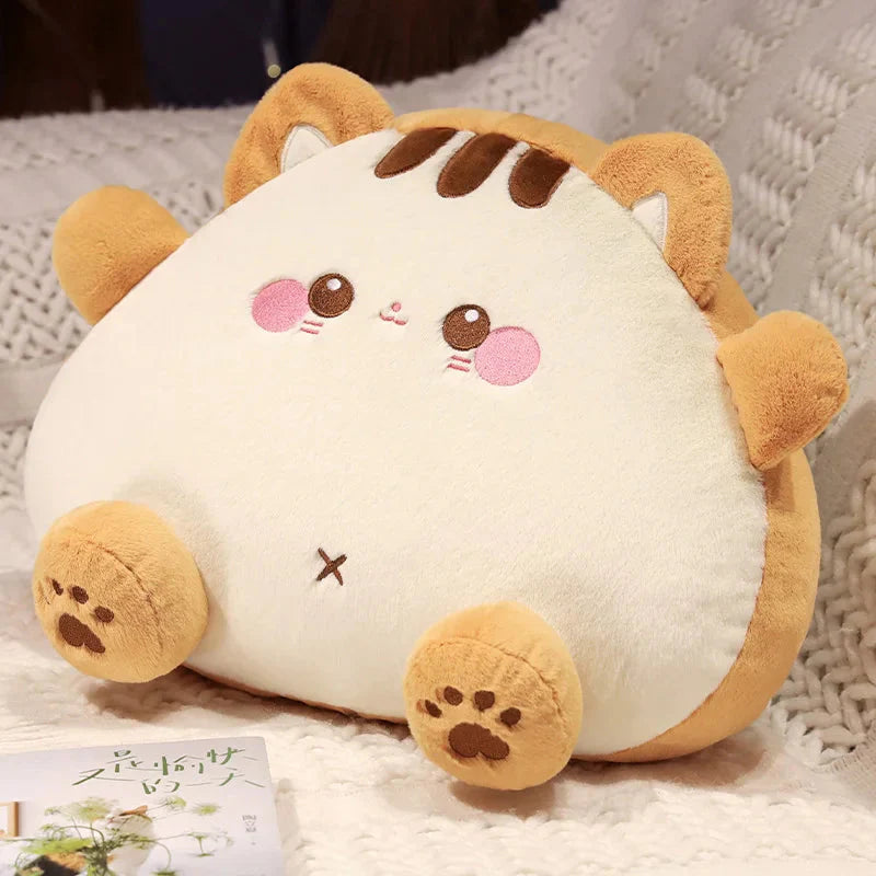 Adorable Fluffy Cat Plushies Shaped Like Toasties