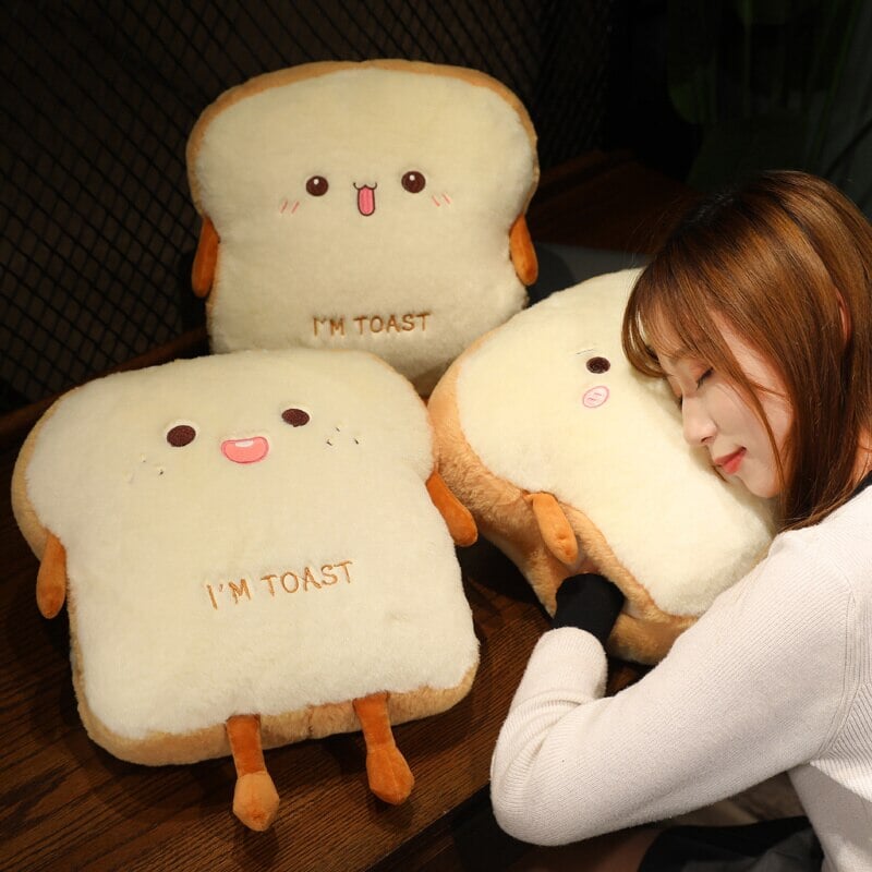 Cozy Fluffy Toastie Bread Plush Hand Warmers