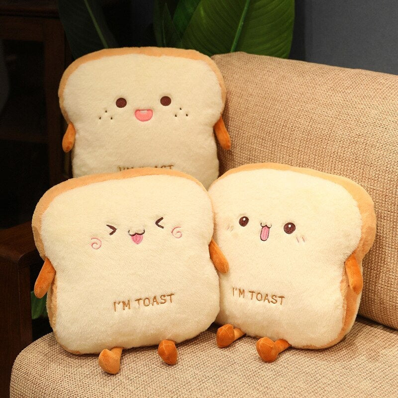 Cozy Fluffy Toastie Bread Plush Hand Warmers