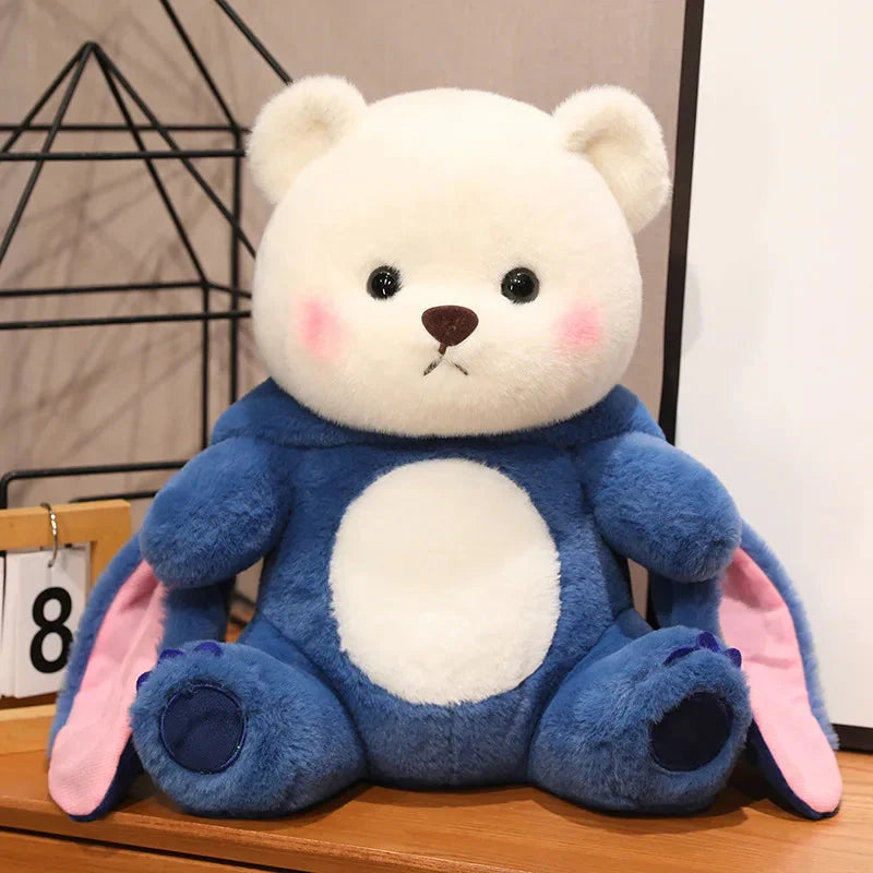 Adorable Fluffy White Bear Donkey Plush Companion