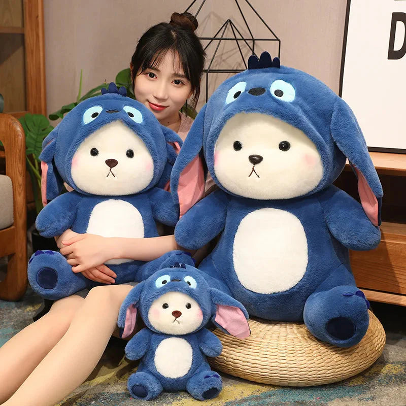 Adorable Fluffy White Bear Donkey Plush Companion