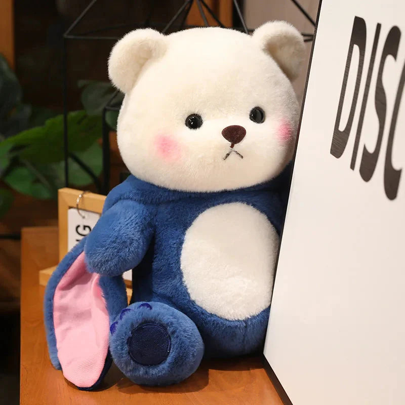 Adorable Fluffy White Bear Donkey Plush Companion