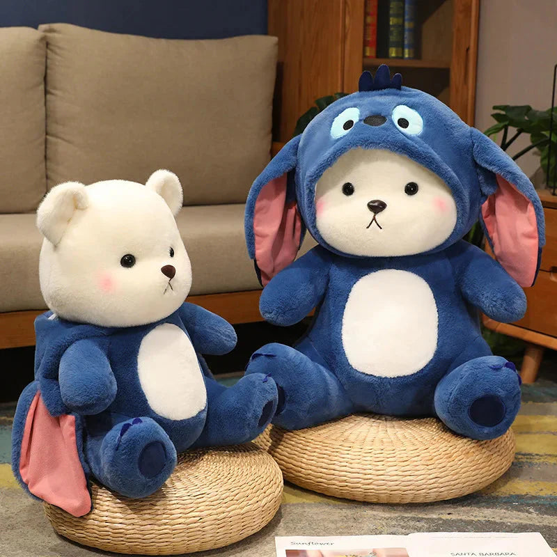 Adorable Fluffy White Bear Donkey Plush Companion