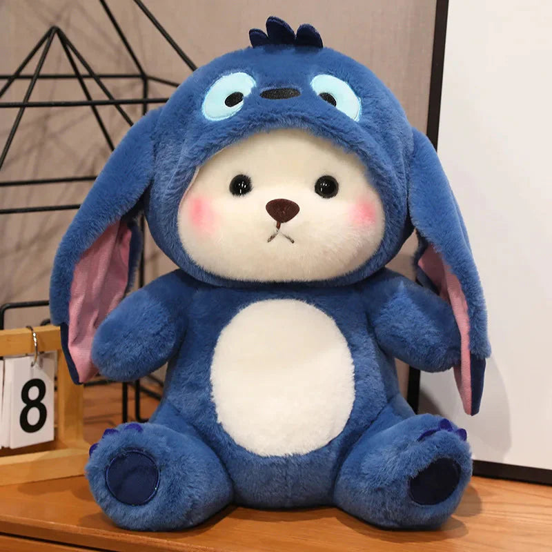 Adorable Fluffy White Bear Donkey Plush Companion