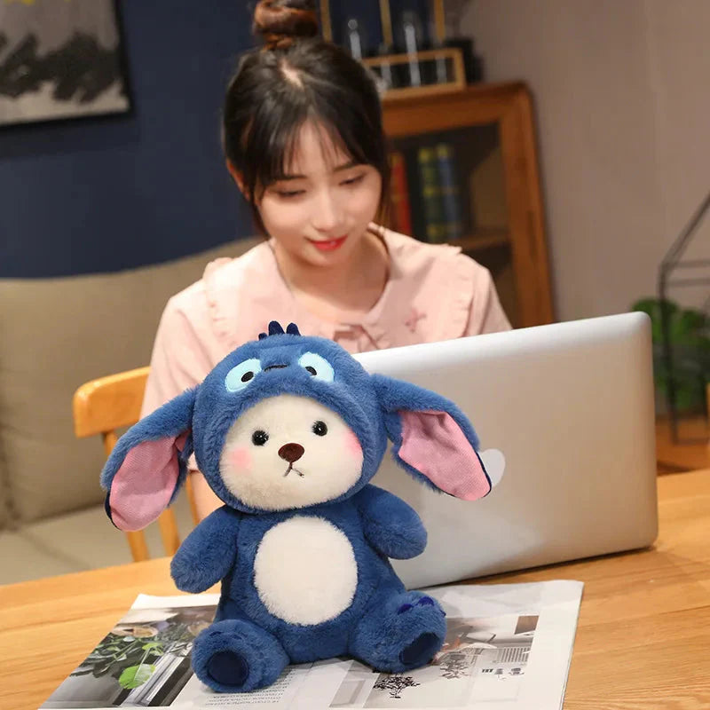Adorable Fluffy White Bear Donkey Plush Companion