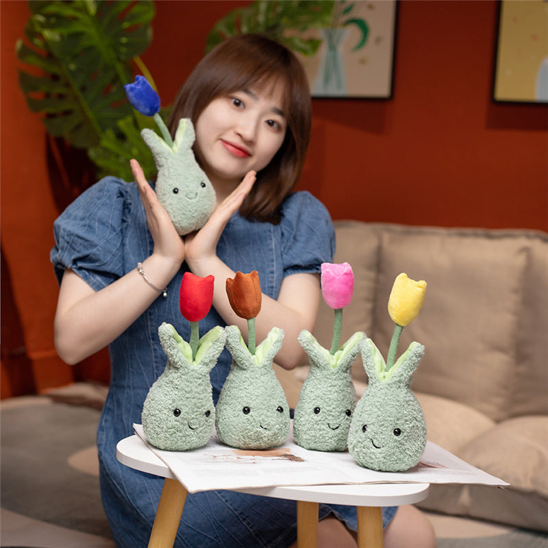 Adorable Cuddly Tulip Plushie - 22cm Flower Pot Collection