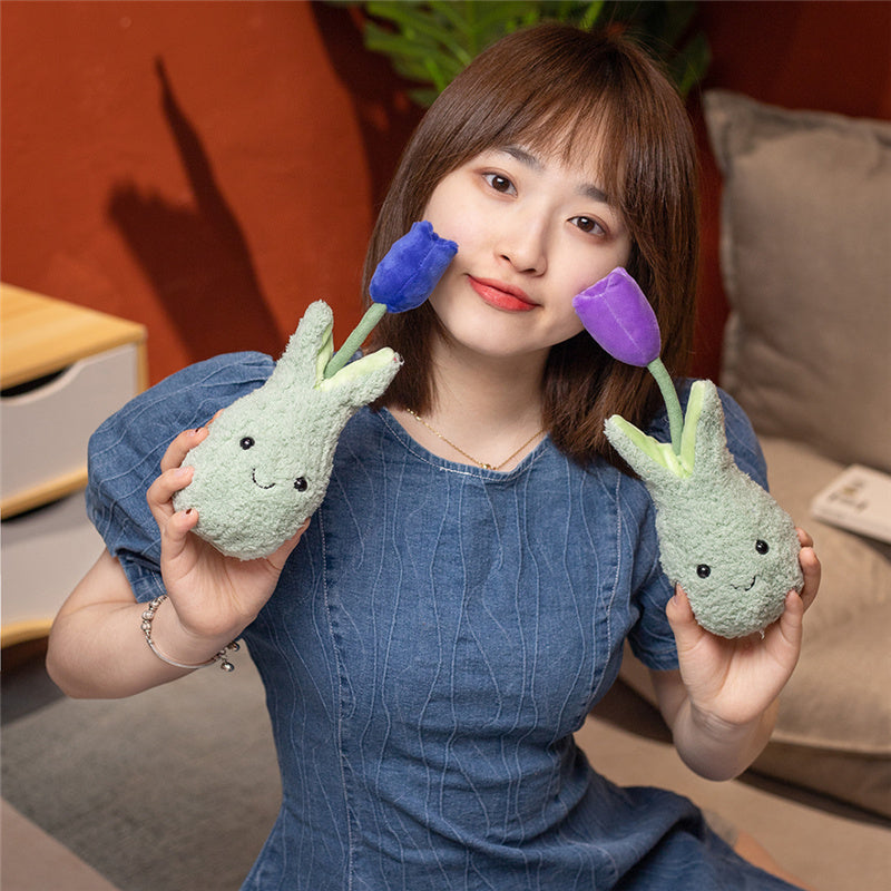Adorable Cuddly Tulip Plushie - 22cm Flower Pot Collection