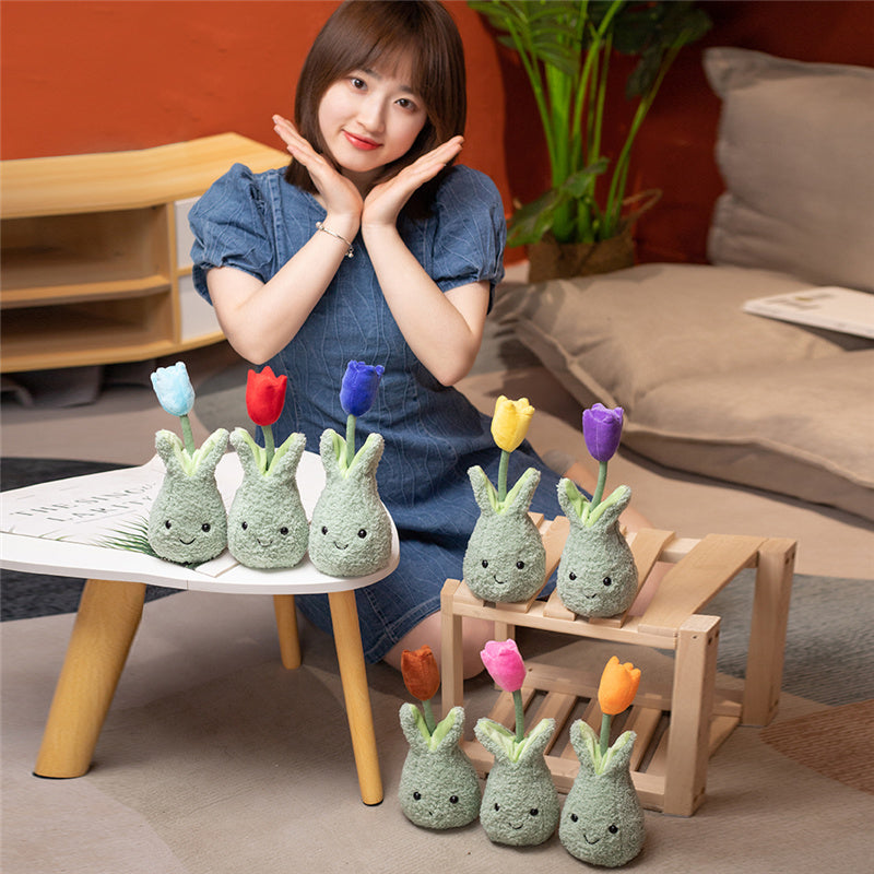 Adorable Cuddly Tulip Plushie - 22cm Flower Pot Collection