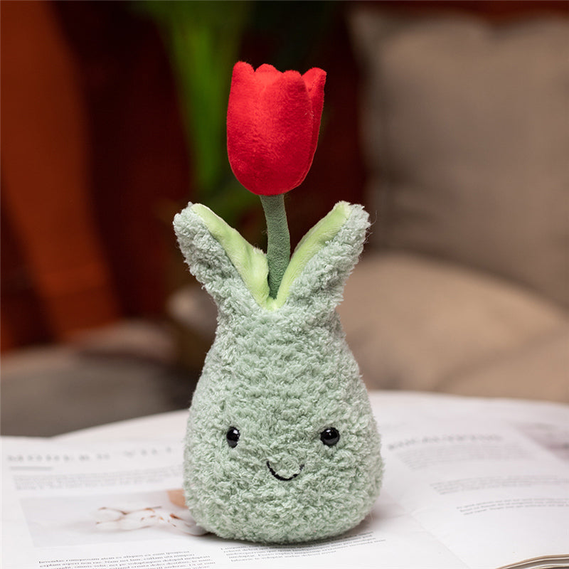 Adorable Cuddly Tulip Plushie - 22cm Flower Pot Collection