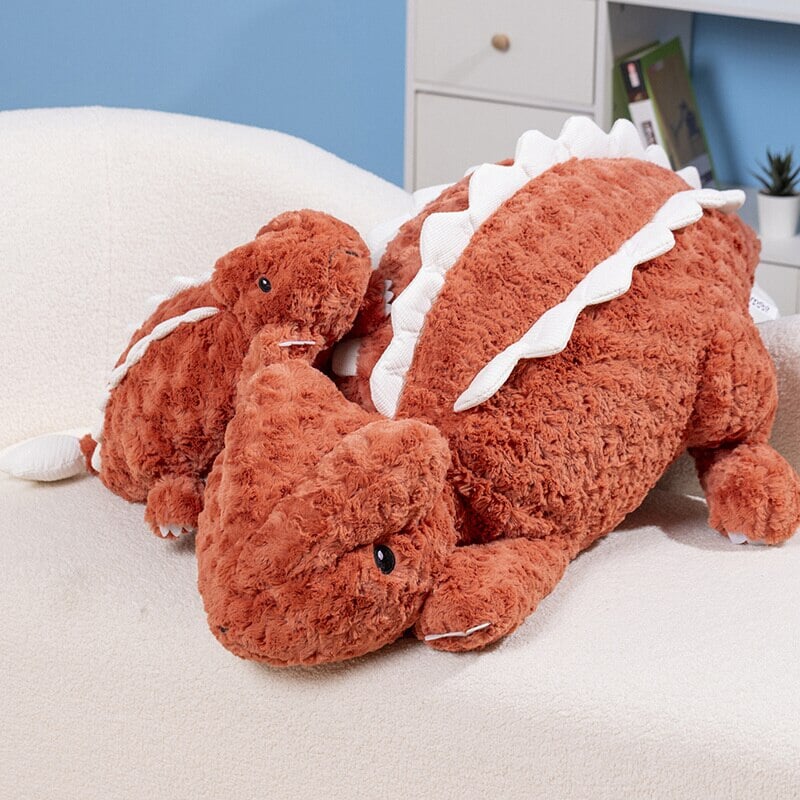 Adorable Fuzzy Plush Pink and Red Lizard Friends