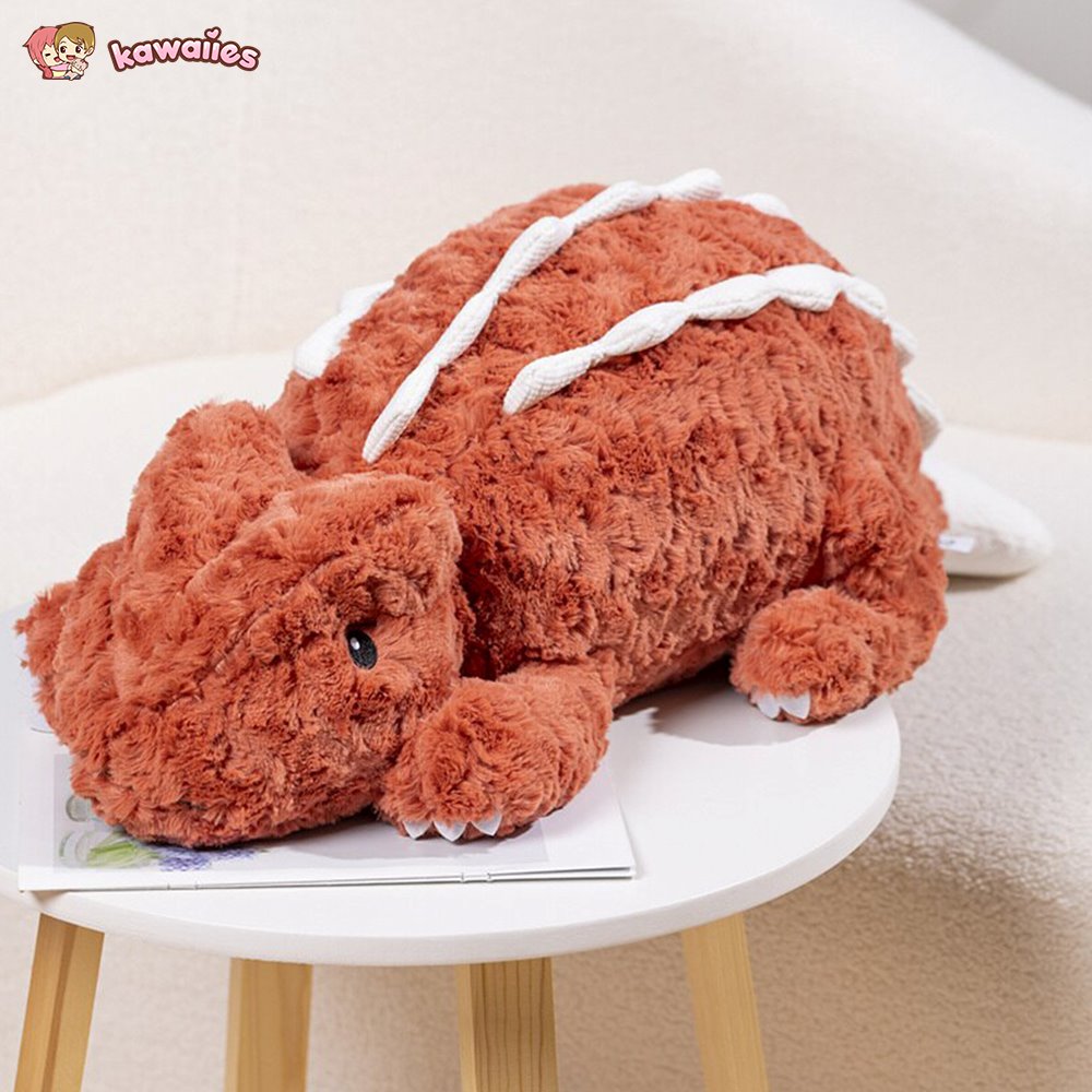 Adorable Fuzzy Plush Pink and Red Lizard Friends