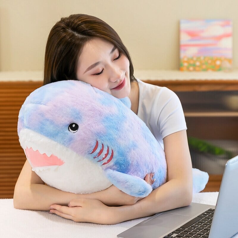 Cozy Rainbow Shark Plush Toy