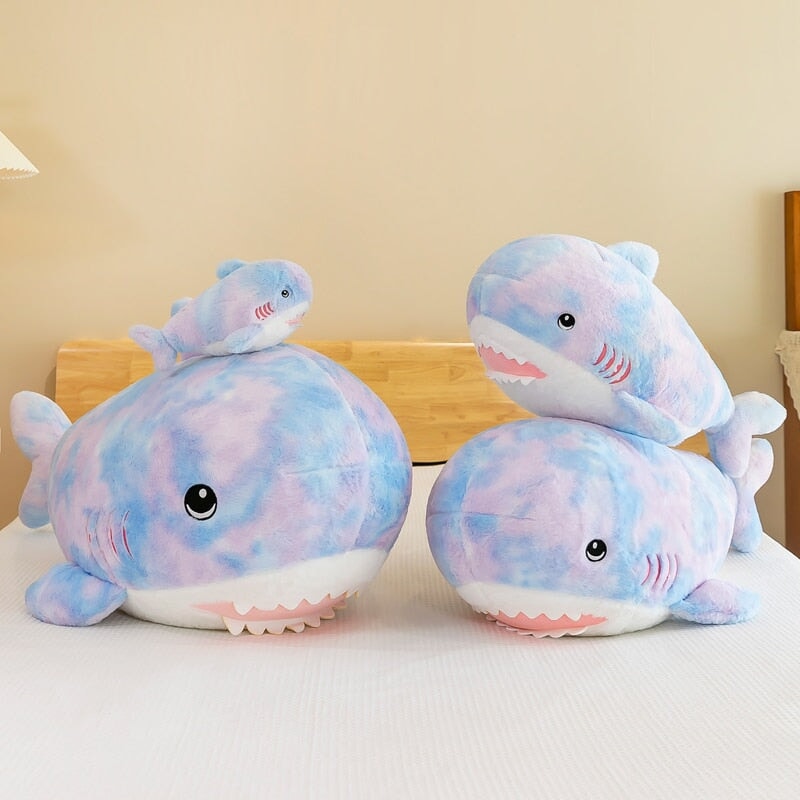 Cozy Rainbow Shark Plush Toy