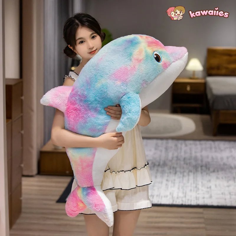 Vibrant Galaxy Rainbow Dolphin Plush Toys