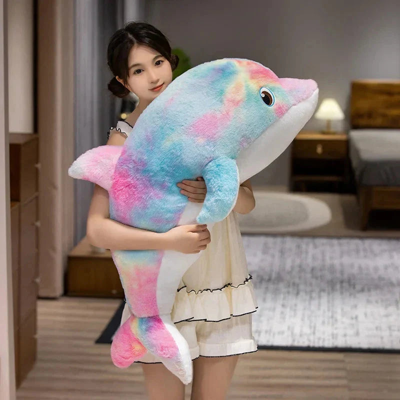 Vibrant Galaxy Rainbow Dolphin Plush Toys