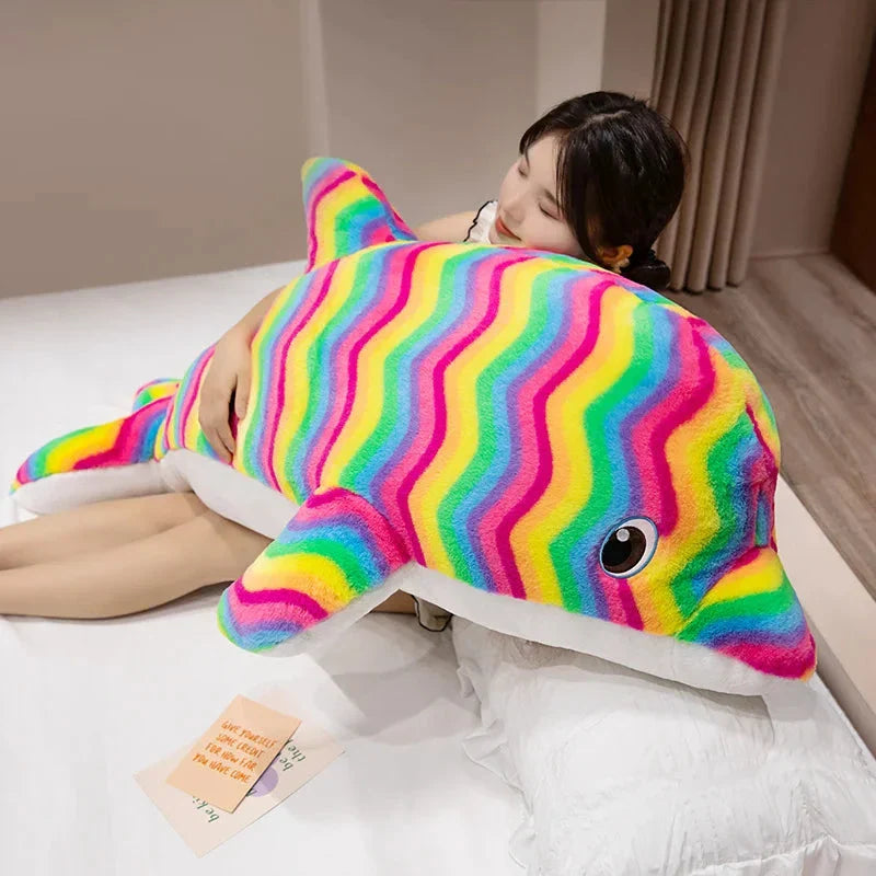 Vibrant Galaxy Rainbow Dolphin Plush Toys
