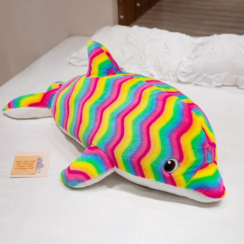 Vibrant Galaxy Rainbow Dolphin Plush Toys