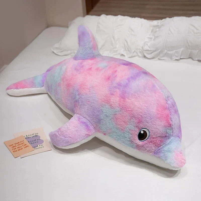 Vibrant Galaxy Rainbow Dolphin Plush Toys