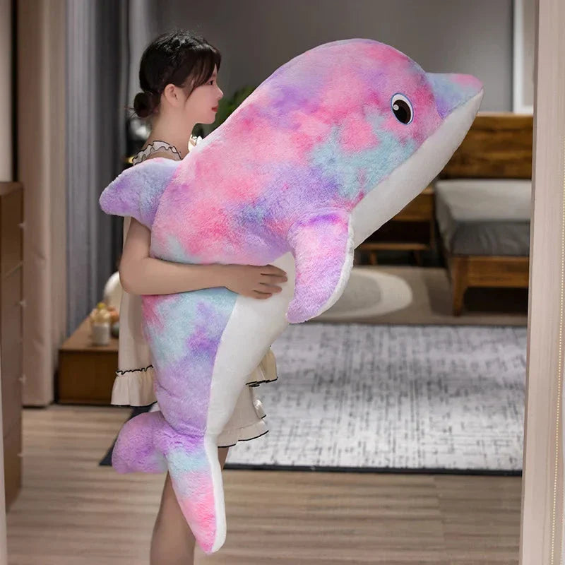Vibrant Galaxy Rainbow Dolphin Plush Toys