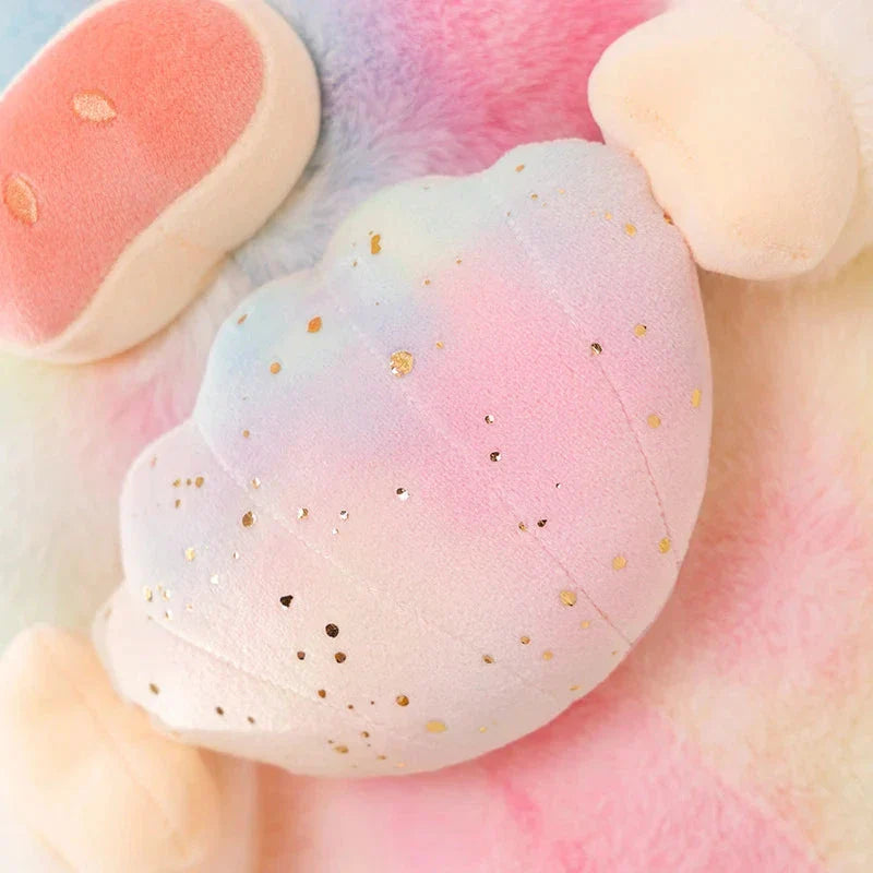 Sparkling Galaxy Rainbow Pig Plushie with Shell