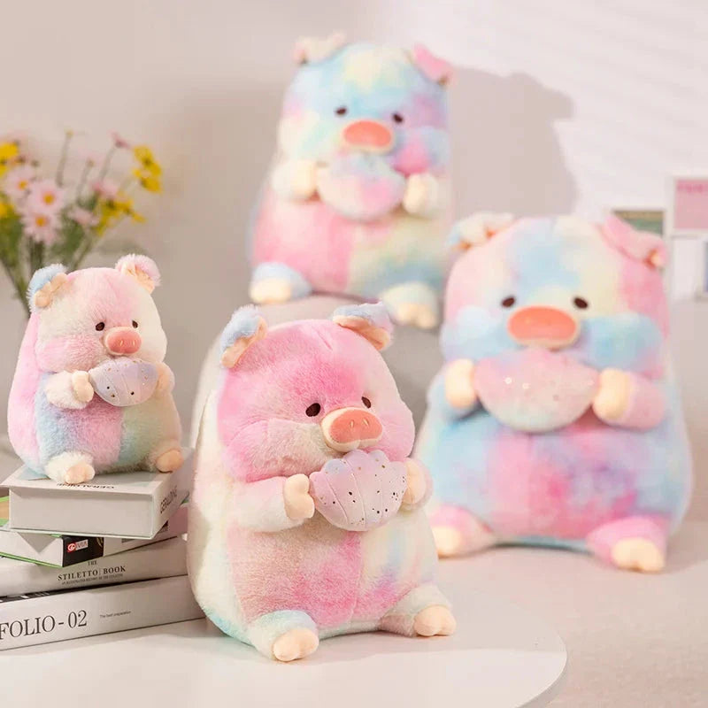Sparkling Galaxy Rainbow Pig Plushie with Shell