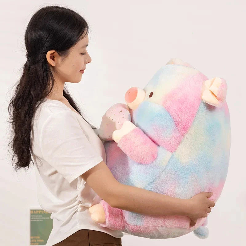 Sparkling Galaxy Rainbow Pig Plushie with Shell