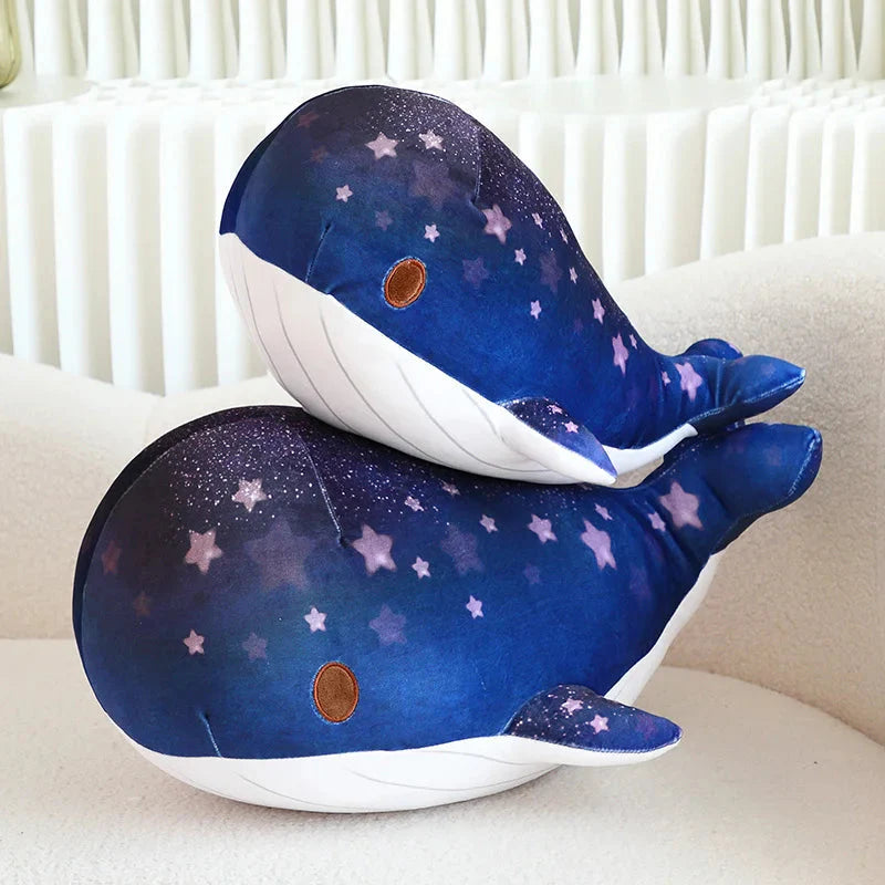 Adorable Galaxy-Inspired Kawaii Blue and Pink Whale Plush Toys