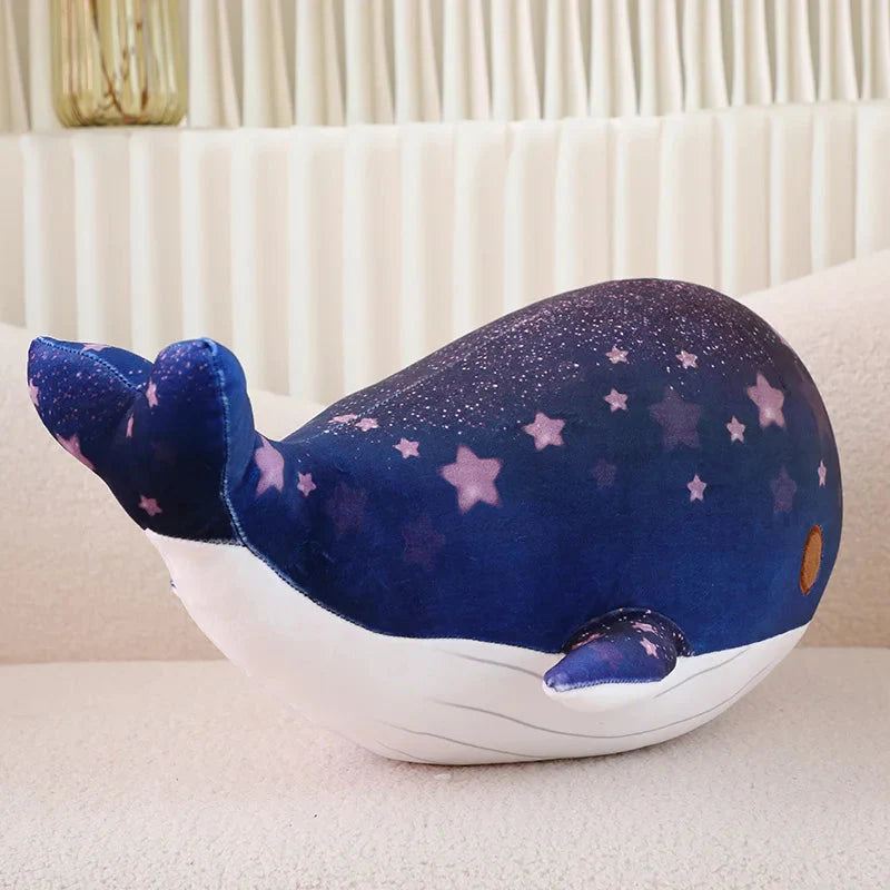 Adorable Galaxy-Inspired Kawaii Blue and Pink Whale Plush Toys