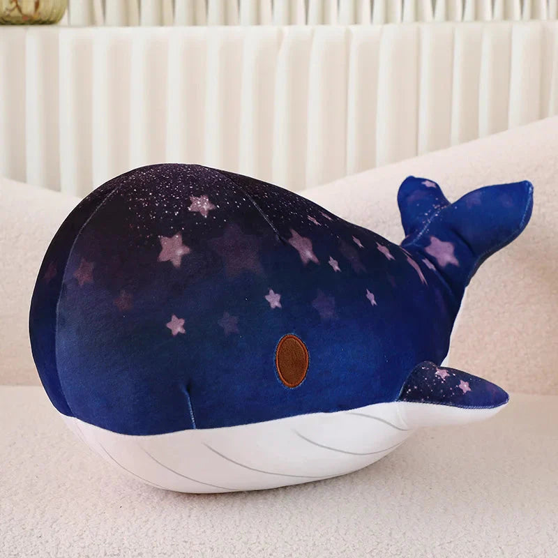 Adorable Galaxy-Inspired Kawaii Blue and Pink Whale Plush Toys
