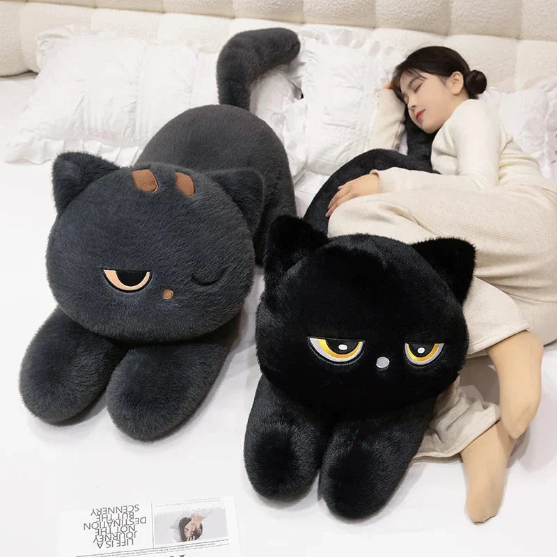 Adorable Giant Black and Grey Cat Plush Toys