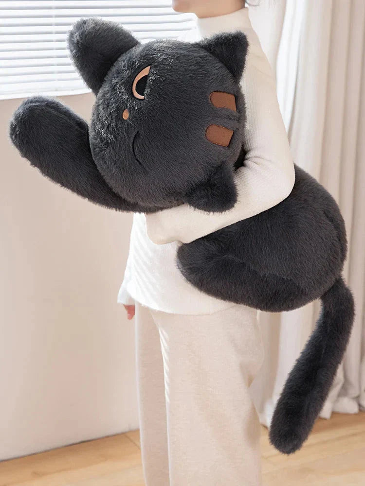 Adorable Giant Black and Grey Cat Plush Toys