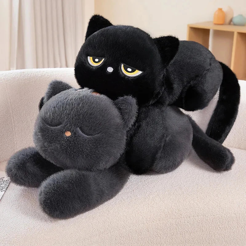 Adorable Giant Black and Grey Cat Plush Toys