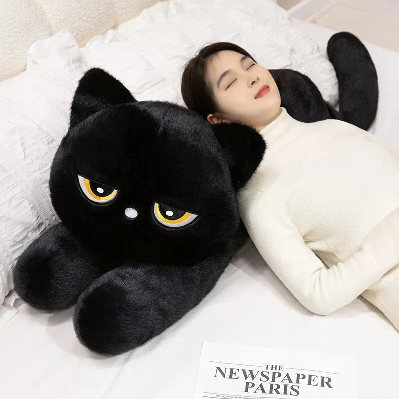 Adorable Giant Black and Grey Cat Plush Toys