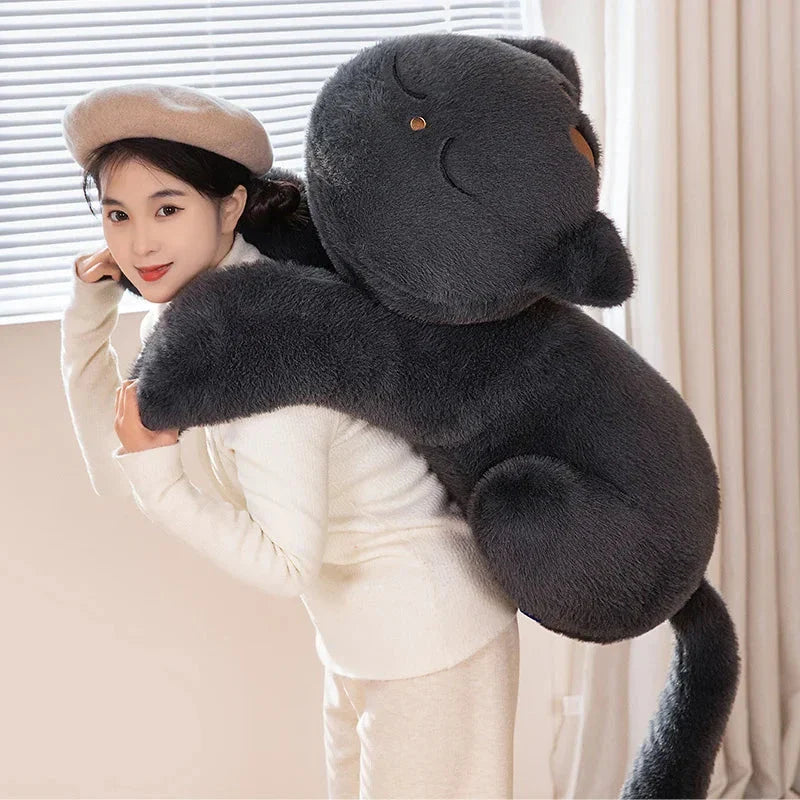 Adorable Giant Black and Grey Cat Plush Toys