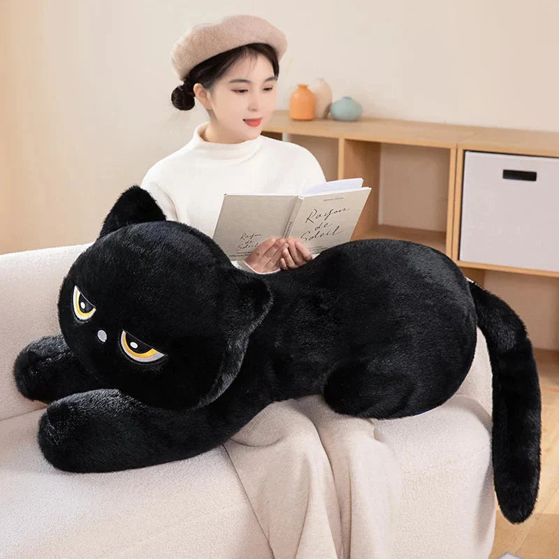 Adorable Giant Black and Grey Cat Plush Toys