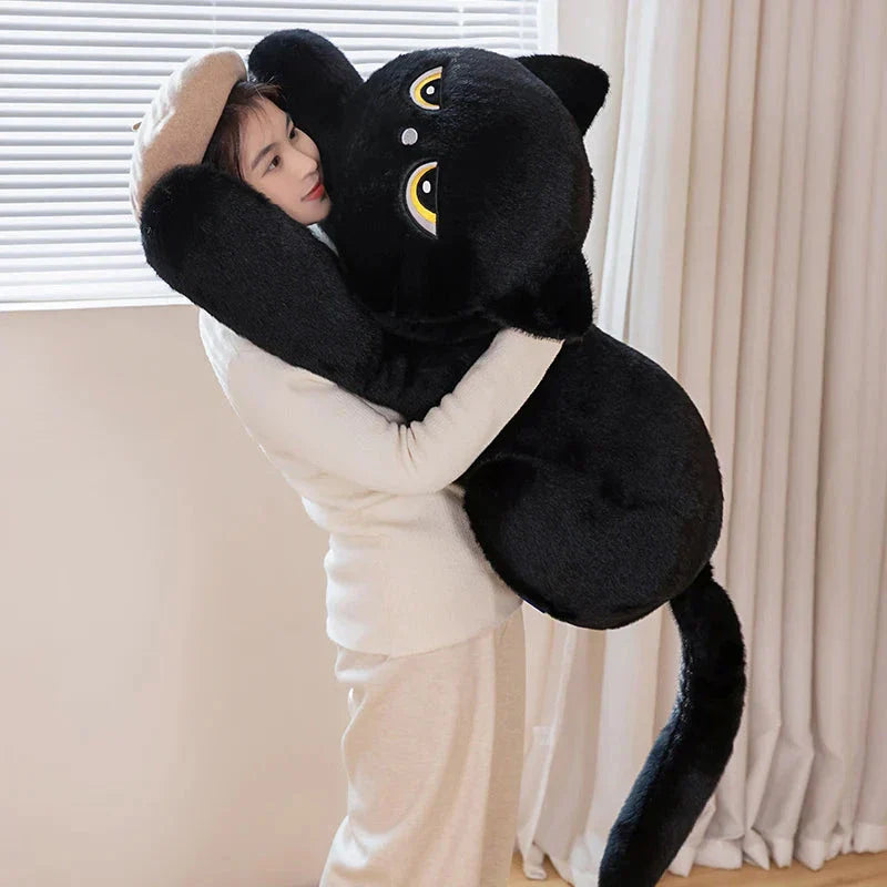 Adorable Giant Black and Grey Cat Plush Toys