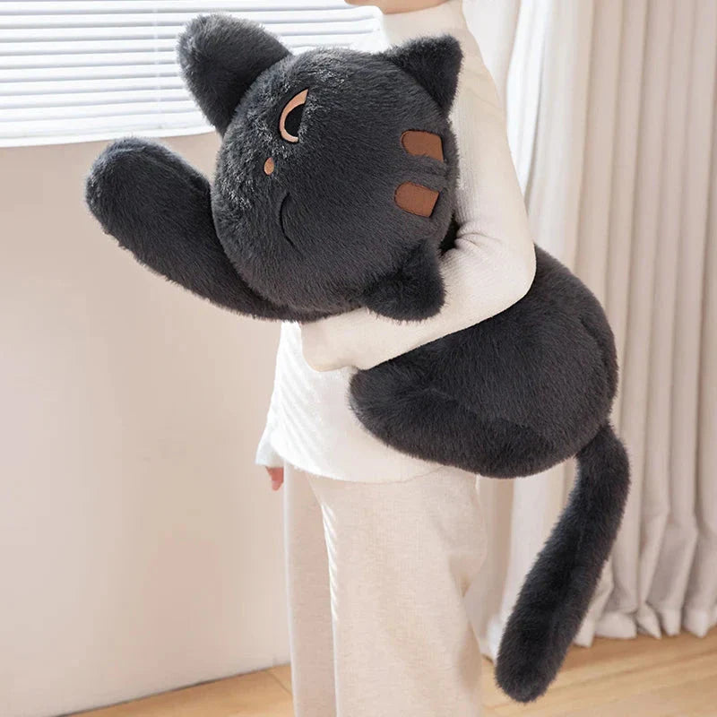 Adorable Giant Black and Grey Cat Plush Toys