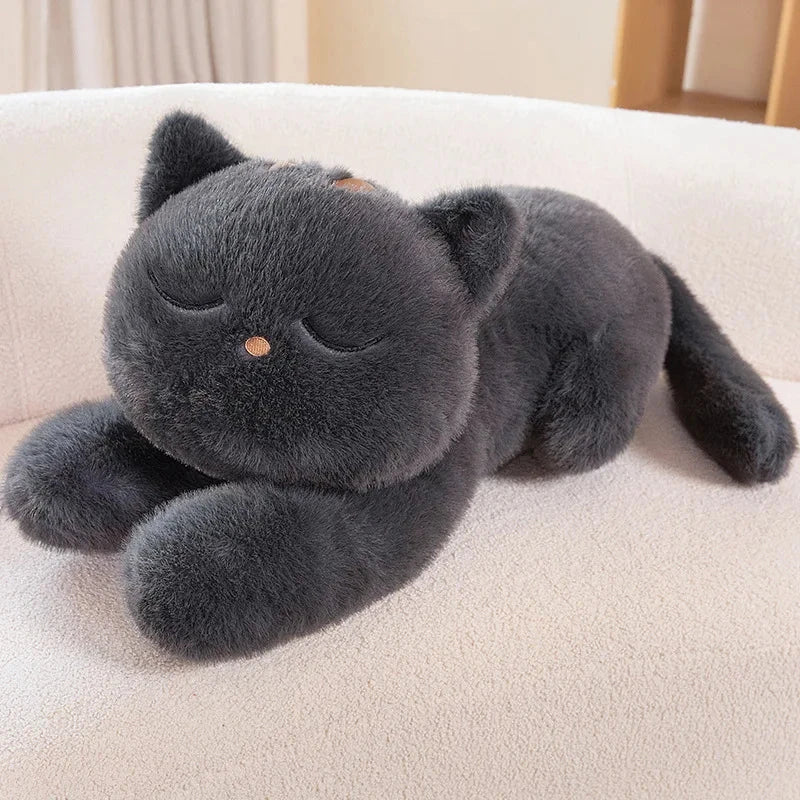Adorable Giant Black and Grey Cat Plush Toys