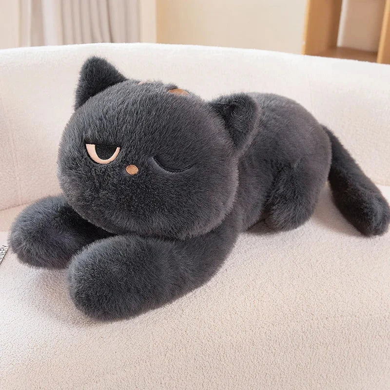 Adorable Giant Black and Grey Cat Plush Toys