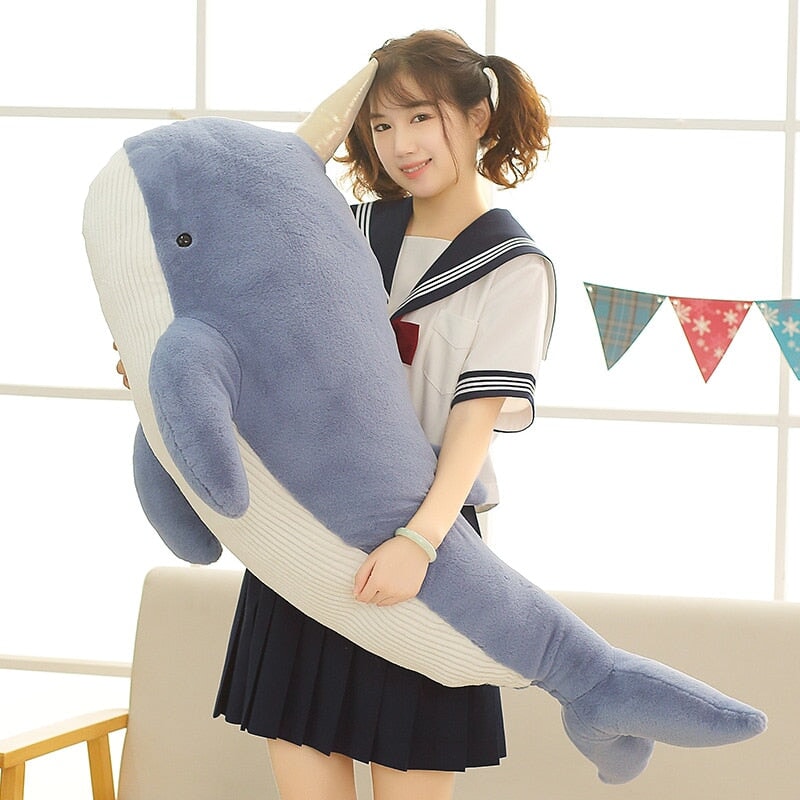 Adorable Giant Blue and Pink Narwhal Plush Toys